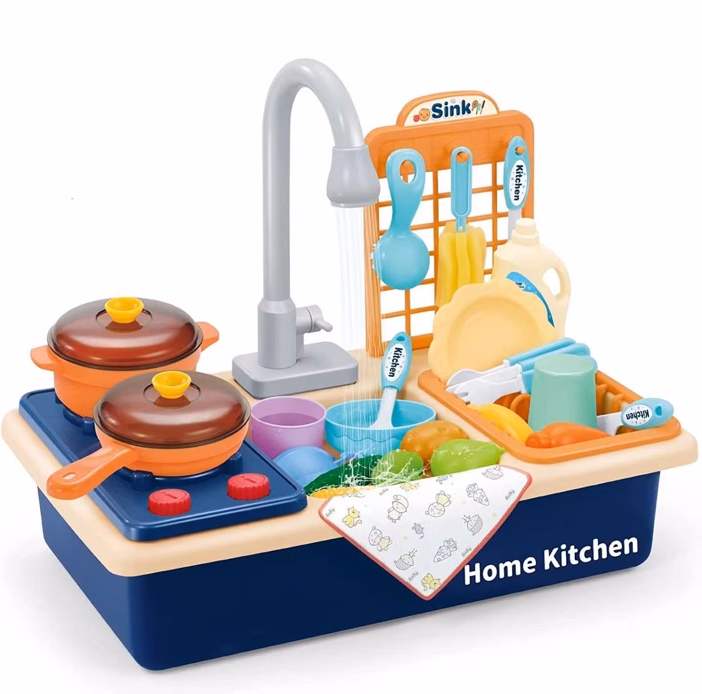 Kitchen Set Toys Baby Miniature Kitchen Plastic Pretend Play Sink Kitchen Toys for Girls