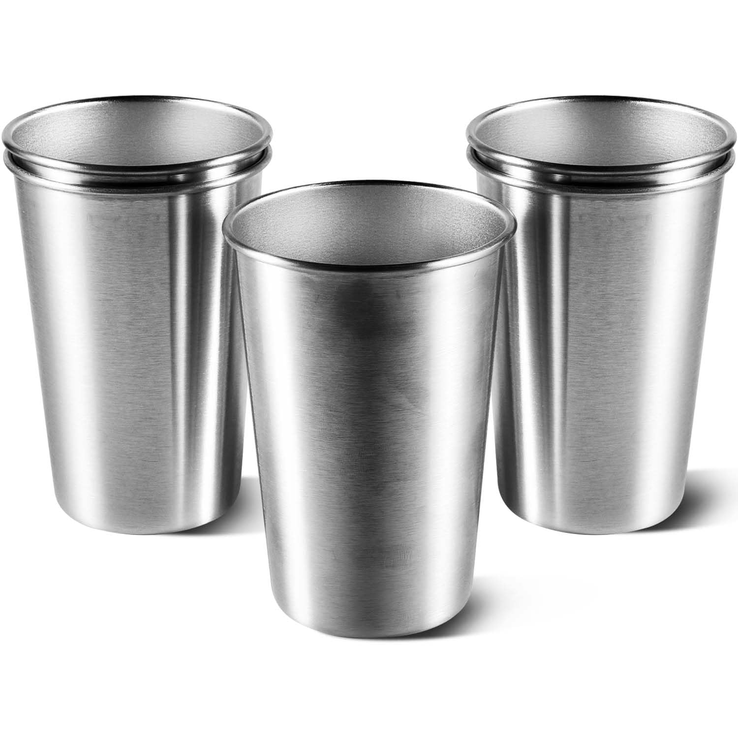 5 Pack 16 Ounce Stainless Steel Pint Cups Shatterproof Cup Tumblers