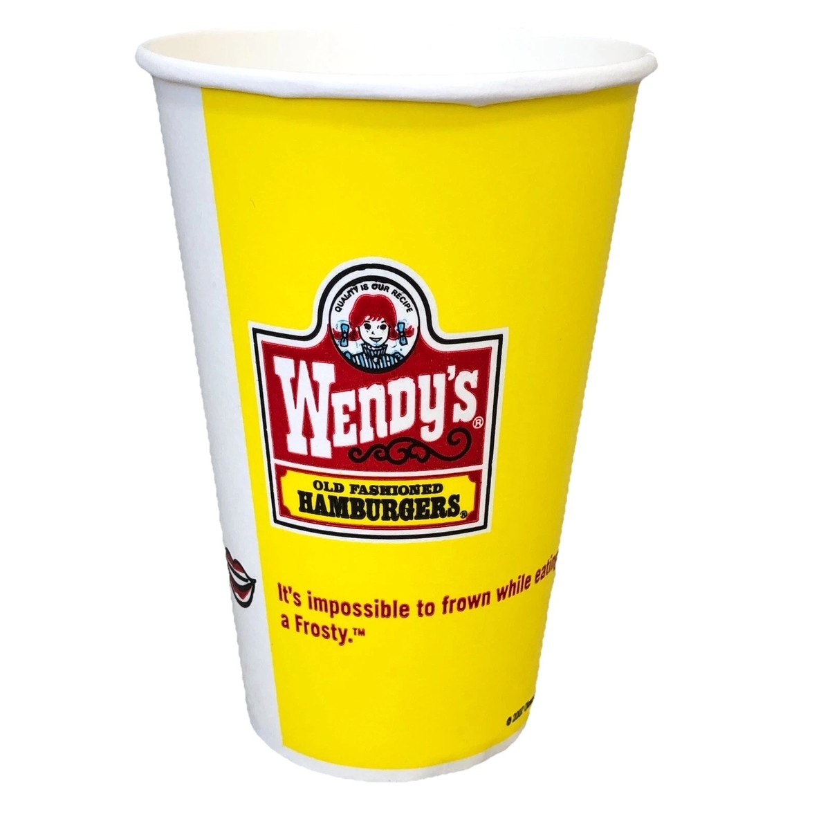 Vintage Wendys Cup Wax Paper Yellow Y2K Movie Prop 2007 Retro